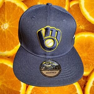 New Era Milwaukee Brewers MLB Navy Blue Adjustable 9FORTY Baseball‎ Cap Hat